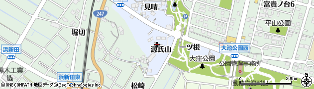 愛知県東海市荒尾町（源氏山）周辺の地図
