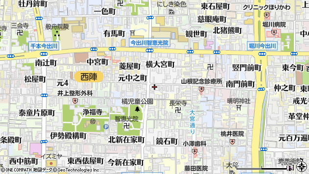 〒602-8443 京都府京都市上京区元妙蓮寺町の地図