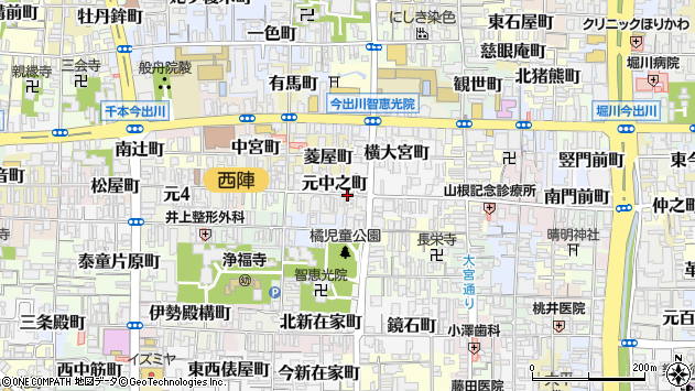 〒602-8452 京都府京都市上京区元中之町の地図