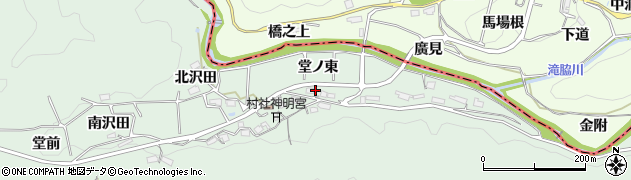 愛知県岡崎市日影町（堂ノ東）周辺の地図