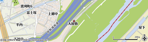 愛知県豊田市渡刈町大屋敷周辺の地図