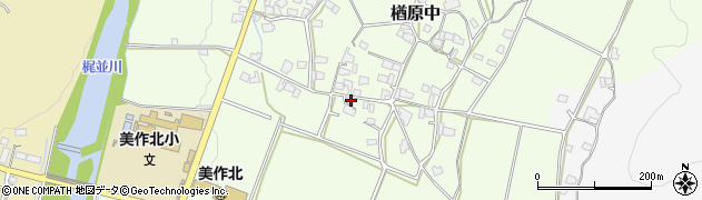 岡山県美作市楢原中318周辺の地図