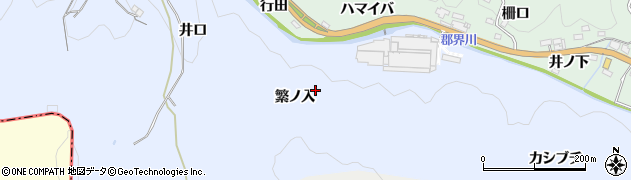 愛知県豊田市下山田代町繁ノ入周辺の地図
