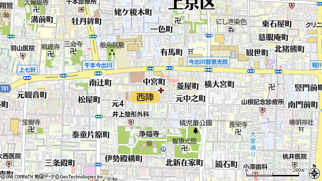 〒602-8462 京都府京都市上京区竪亀屋町の地図