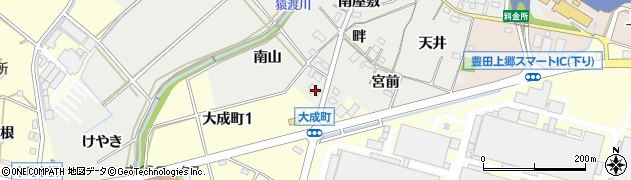 愛知県豊田市西田町（南山）周辺の地図