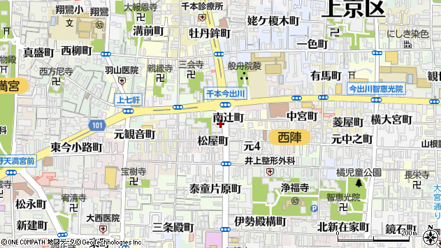 〒602-8466 京都府京都市上京区南辻町の地図