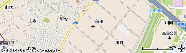 愛知県豊田市中田町周辺の地図