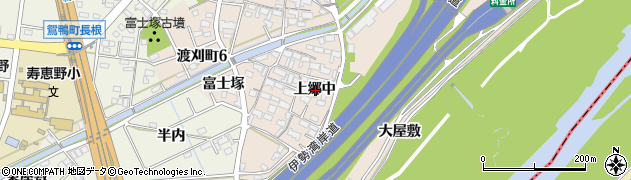 愛知県豊田市渡刈町上郷中周辺の地図