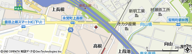 愛知県豊田市永覚町高根11周辺の地図