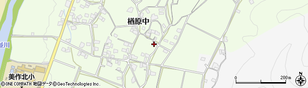 岡山県美作市楢原中519周辺の地図