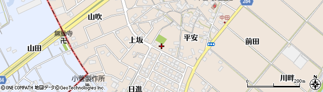 愛知県豊田市中田町上坂周辺の地図