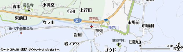 愛知県豊田市下山田代町（神畑）周辺の地図