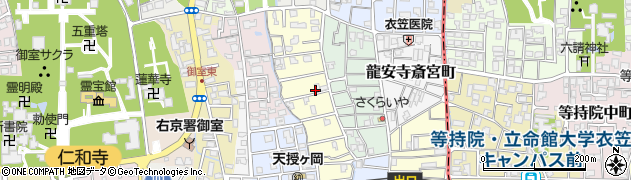 京都府京都市右京区龍安寺西ノ川町周辺の地図