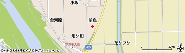 京都府亀岡市河原林町勝林島（前島）周辺の地図
