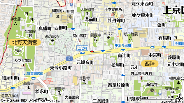 〒602-8326 京都府京都市上京区西上善寺町の地図