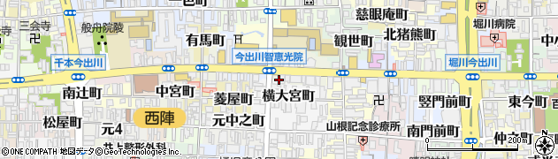 京都府京都市上京区元北小路町周辺の地図