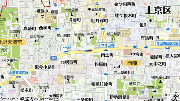 〒602-8321 京都府京都市上京区南上善寺町の地図