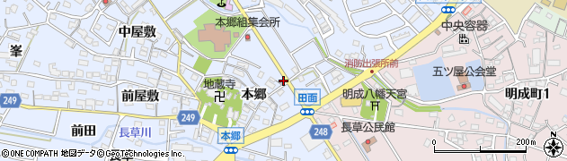 愛知県大府市長草町八幡西周辺の地図