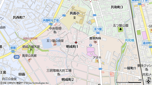 〒474-0056 愛知県大府市明成町の地図
