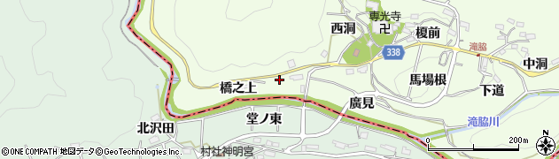 愛知県豊田市滝脇町周辺の地図