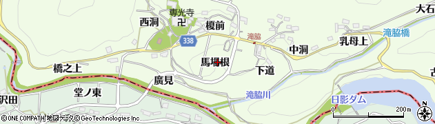 愛知県豊田市滝脇町馬場根周辺の地図