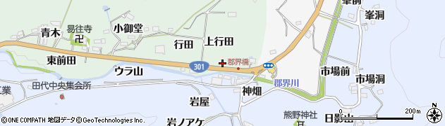 愛知県豊田市花沢町（上行田）周辺の地図