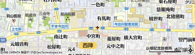 京都府京都市上京区北小路中之町周辺の地図