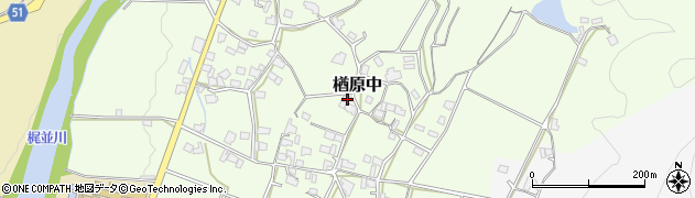 岡山県美作市楢原中498周辺の地図