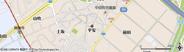 愛知県豊田市中田町（平安）周辺の地図