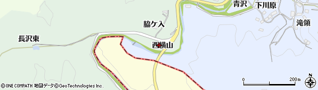 愛知県豊田市花沢町西横山周辺の地図