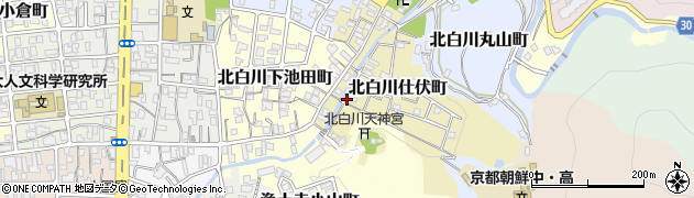京都府京都市左京区北白川仕伏町周辺の地図