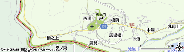 愛知県豊田市滝脇町（西洞）周辺の地図