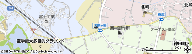 愛知県大府市北崎町名所ケ峯周辺の地図