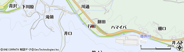 愛知県豊田市花沢町（行田）周辺の地図