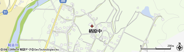 岡山県美作市楢原中451周辺の地図