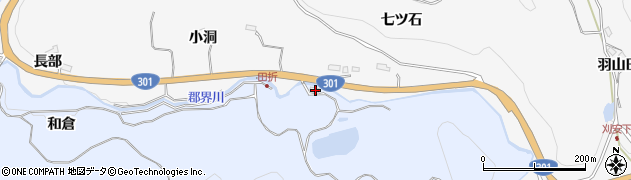 愛知県豊田市田折町提立周辺の地図