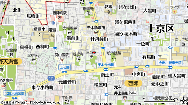 〒602-8313 京都府京都市上京区風呂屋町の地図