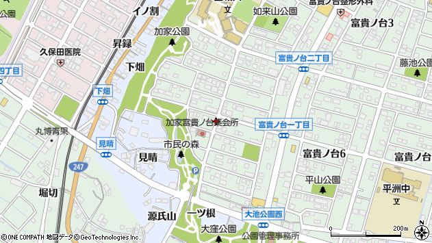 〒476-0014 愛知県東海市富貴ノ台の地図