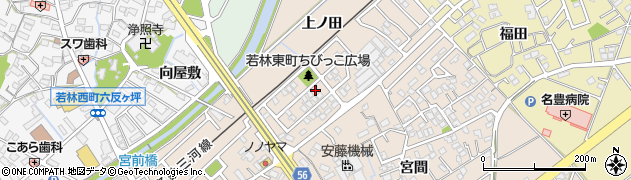 愛知県豊田市若林東町上ノ田周辺の地図