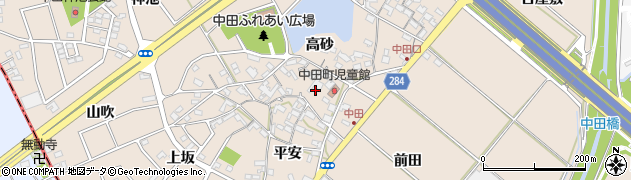 愛知県豊田市中田町（高砂）周辺の地図