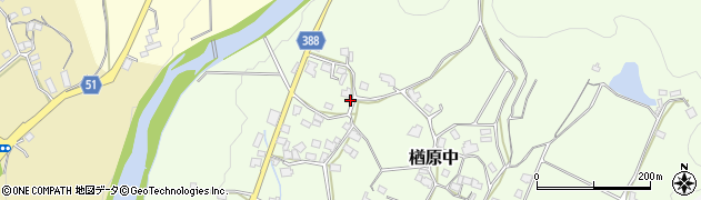 岡山県美作市楢原中363周辺の地図