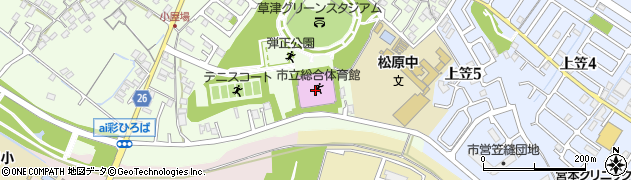 草津市立総合体育館周辺の地図