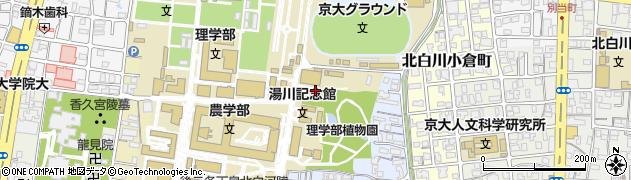 京都府京都市左京区北白川西町周辺の地図