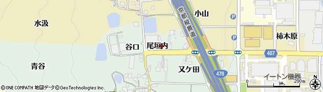 京都府亀岡市大井町南金岐（尾垣内）周辺の地図