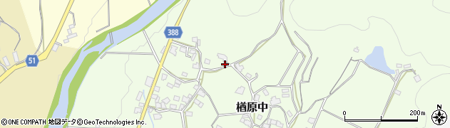 岡山県美作市楢原中429周辺の地図