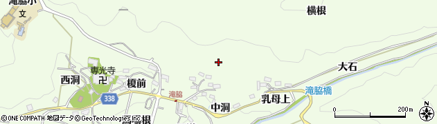 愛知県豊田市滝脇町中洞周辺の地図