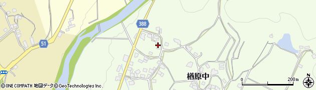岡山県美作市楢原中364周辺の地図