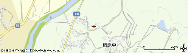 岡山県美作市楢原中428周辺の地図