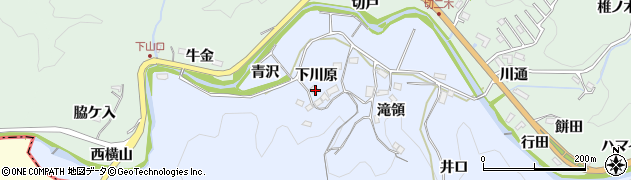 愛知県豊田市下山田代町（下川原）周辺の地図