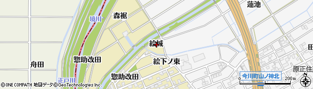 愛知県刈谷市泉田町絵城周辺の地図
